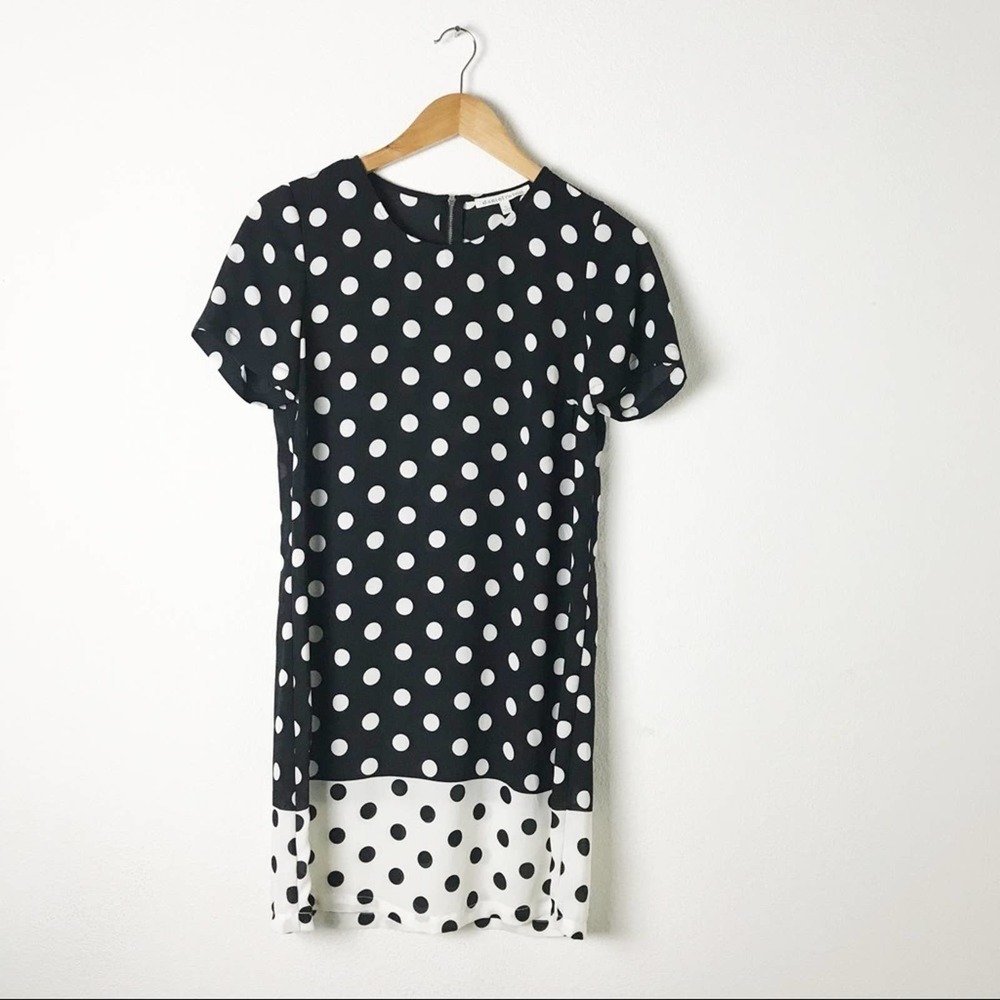 Daniel Rainn Black Cream Polka Dot Dress XS